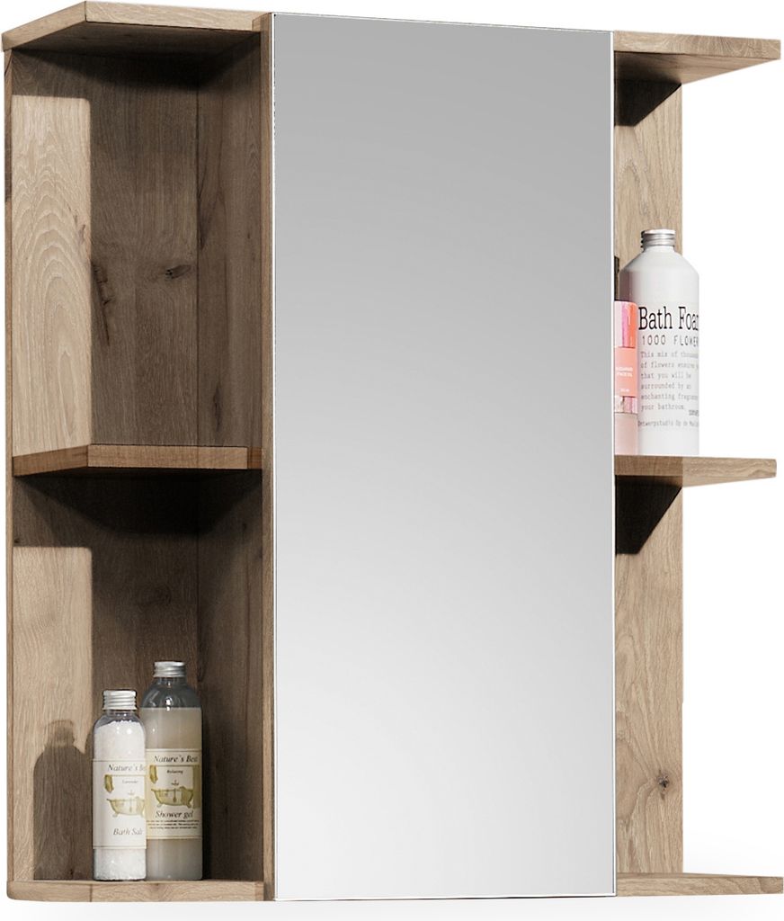 Spiegelschrank - B 60 cm - 1 Tür - 4 Ablageflächen - Viking Produktbild 