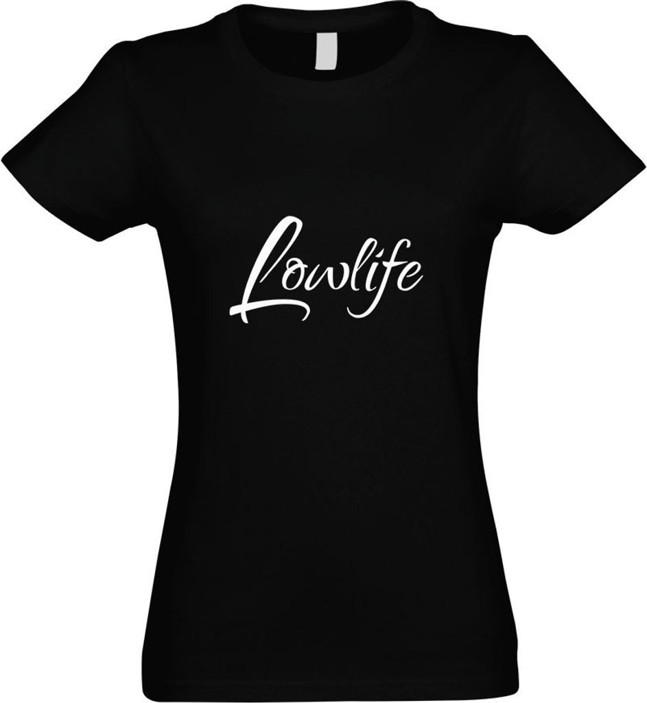 Kiwistar - T-Shirt tailliert - Damen - schwarz - Lowlife - mit Motiv Bedruckt - Funshirt Design - Sport - Freizeit - Damen - L
