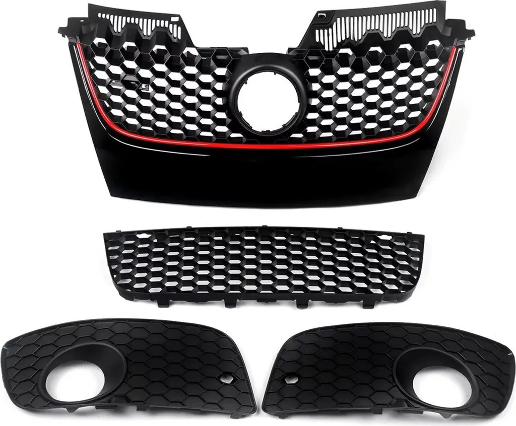 Pare-chocs R-Line Golf MK5 avec grille nid d'abeille et liseré rouge
