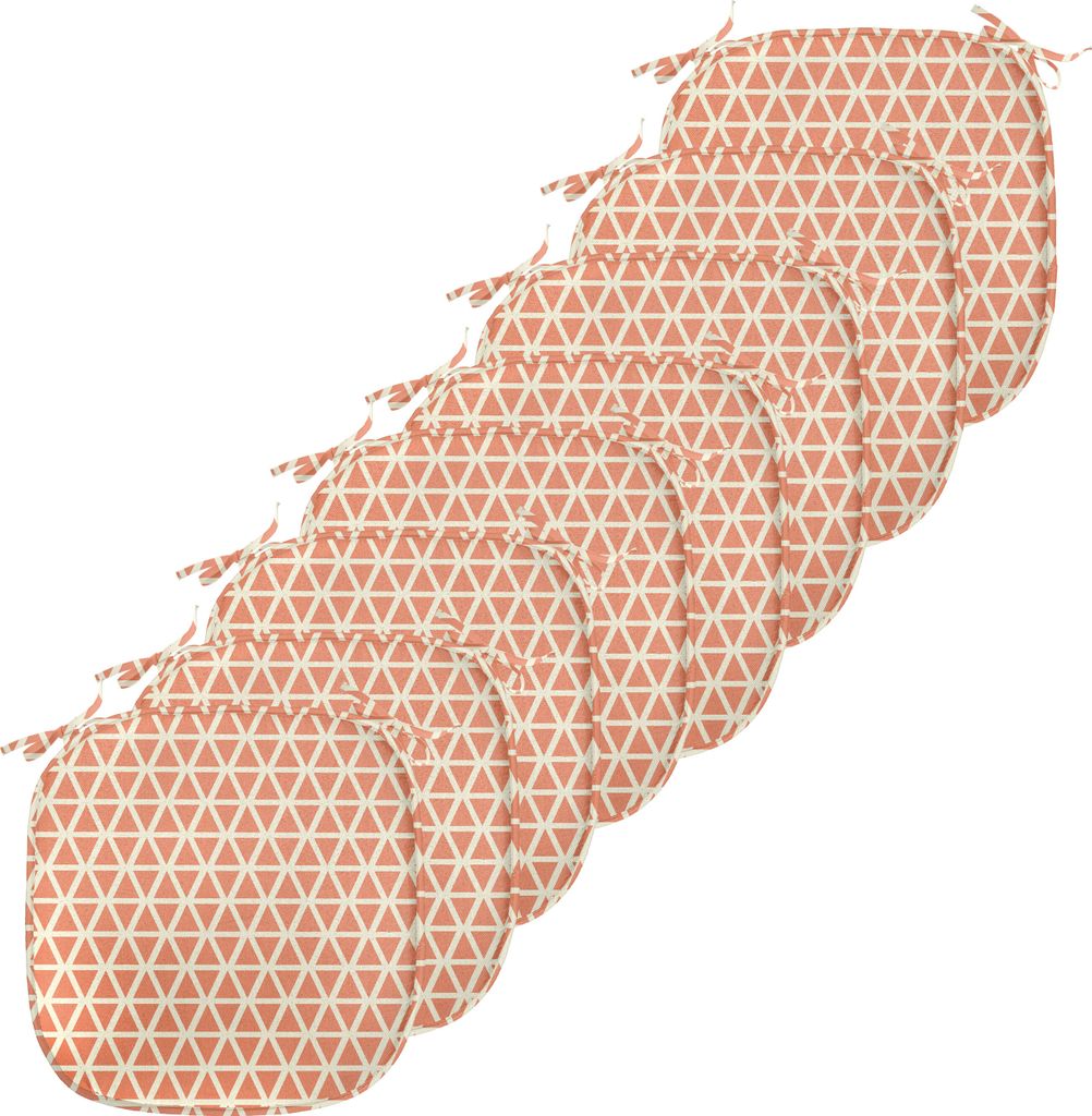 ABAKUHAUS Orange Polster für Esszimmerstühle, Groovy Weiche Triangles, Dekoratives wasserfestes Kissen mit Riemen für Küchensitze, 40 cm x 40 c...