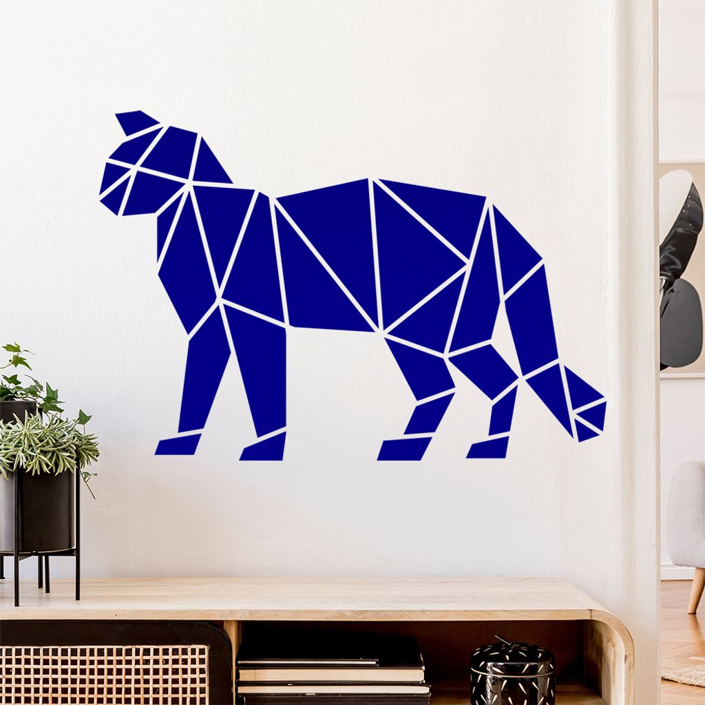 Papierfalten Katze Wandtattoo Wandaufkleber Wall Sticker - Dekoration, Küche, Wohnzimmer, Schlafzimmer, Badezimmer