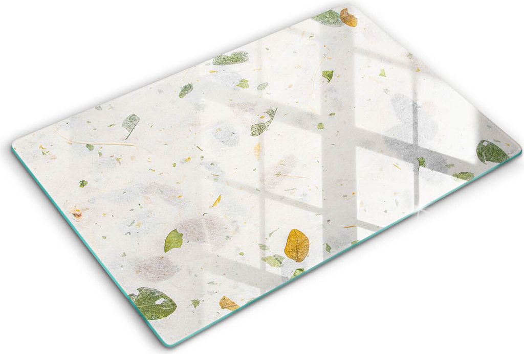 Glasschneideplatte - Herdabdeckplatte - 80x52 cm -Schneidebrett - Spritzschutz -Fallende Blätter