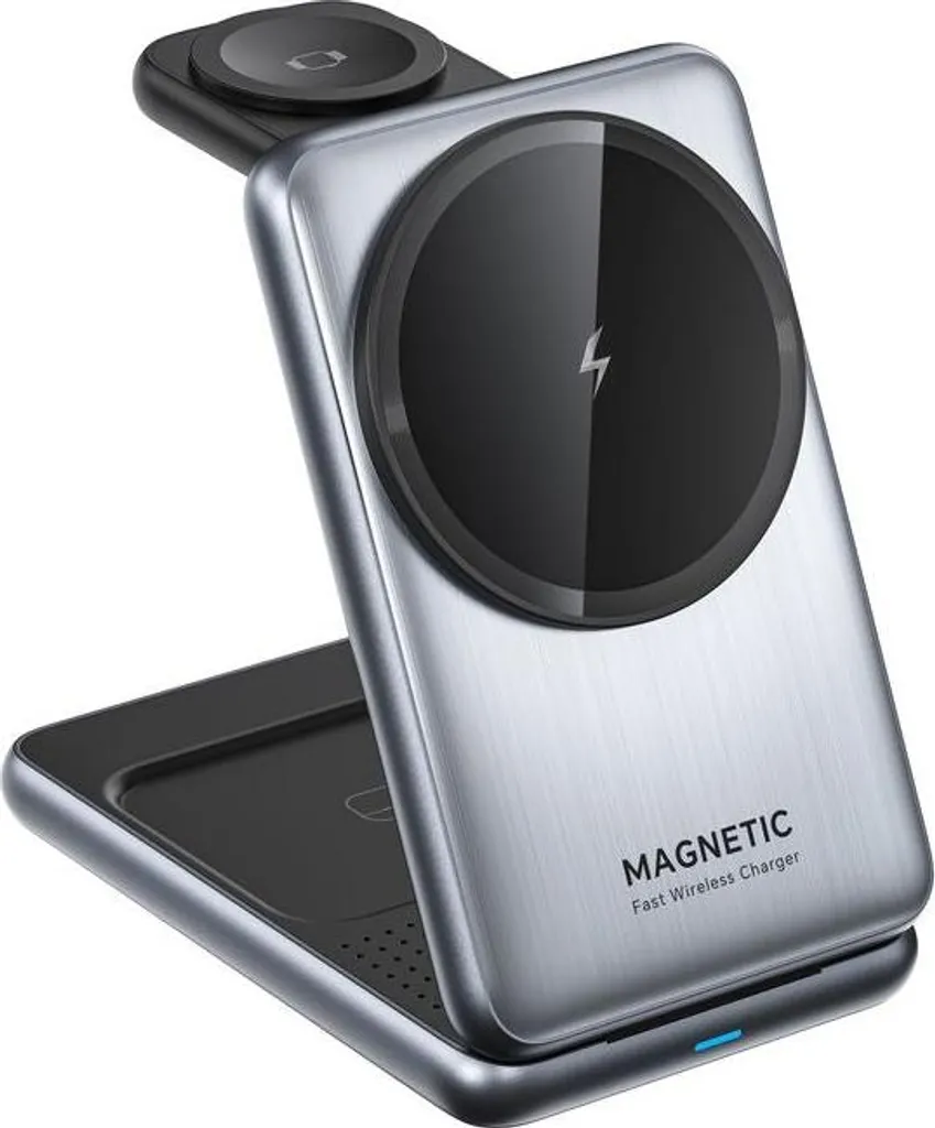 Station de charge magnétique sans fil 3 en 1 NEXTBATT 15W pliable noire