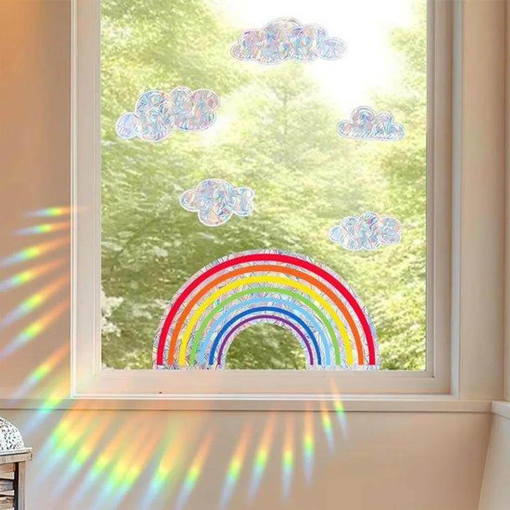 Autocollants arc-en-ciel repositionnables pour vitre occultant