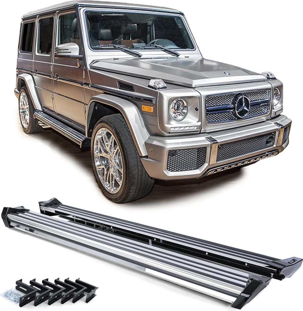 Edelstahl Trittbretter OE Style für Mercedes G Klasse Produktbild 