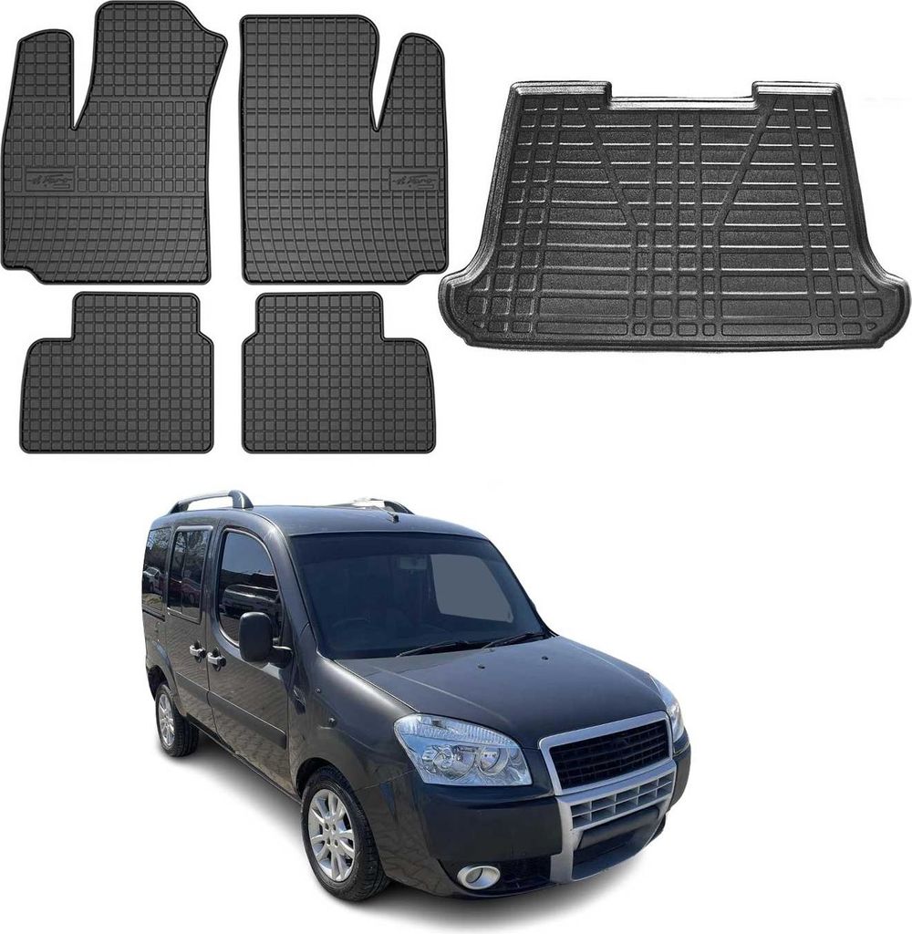 Set tappetini e fodera bagagliaio per Fiat Doblo 2000-2010 Immagine del prodotto 