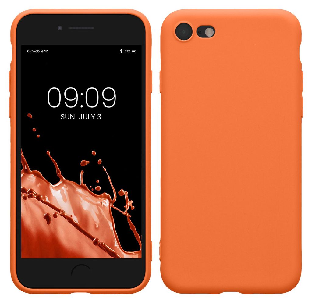 kwmobile Handyhülle für Apple iPhone SE (2022) / SE (2020) / 8 / 7 Hülle - weiches Handy Silikon Case - Schutzhülle Cover - Warme Aprikose