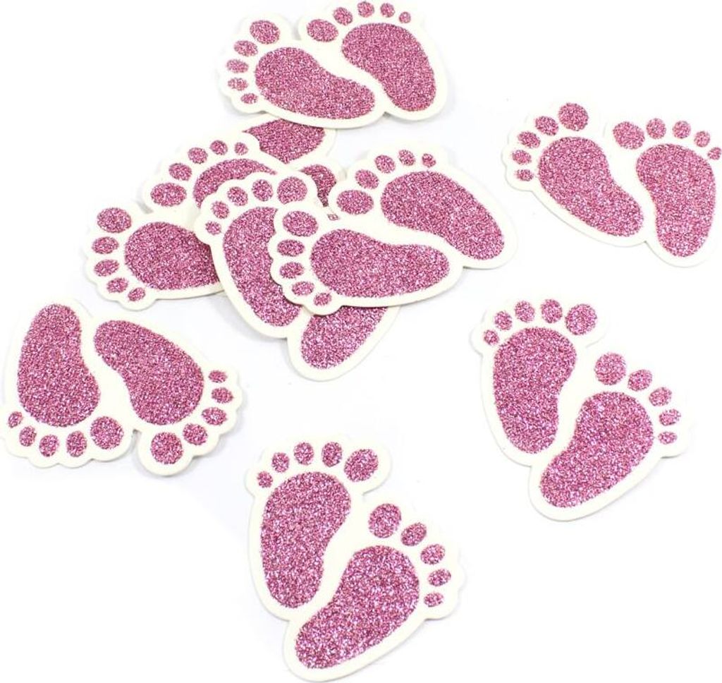 Oblique Unique 10 Konfetti Baby Füßchen für Mädchen Baby Produktbild 
