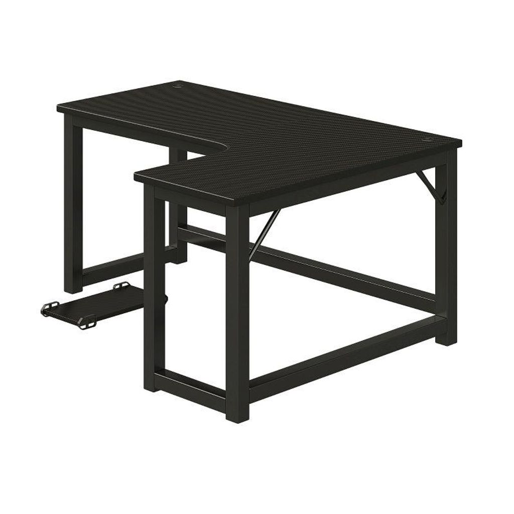 Veľký rohový herný stôl (140 cm) v čiernej farbe – moderný, Obrázok produktu 