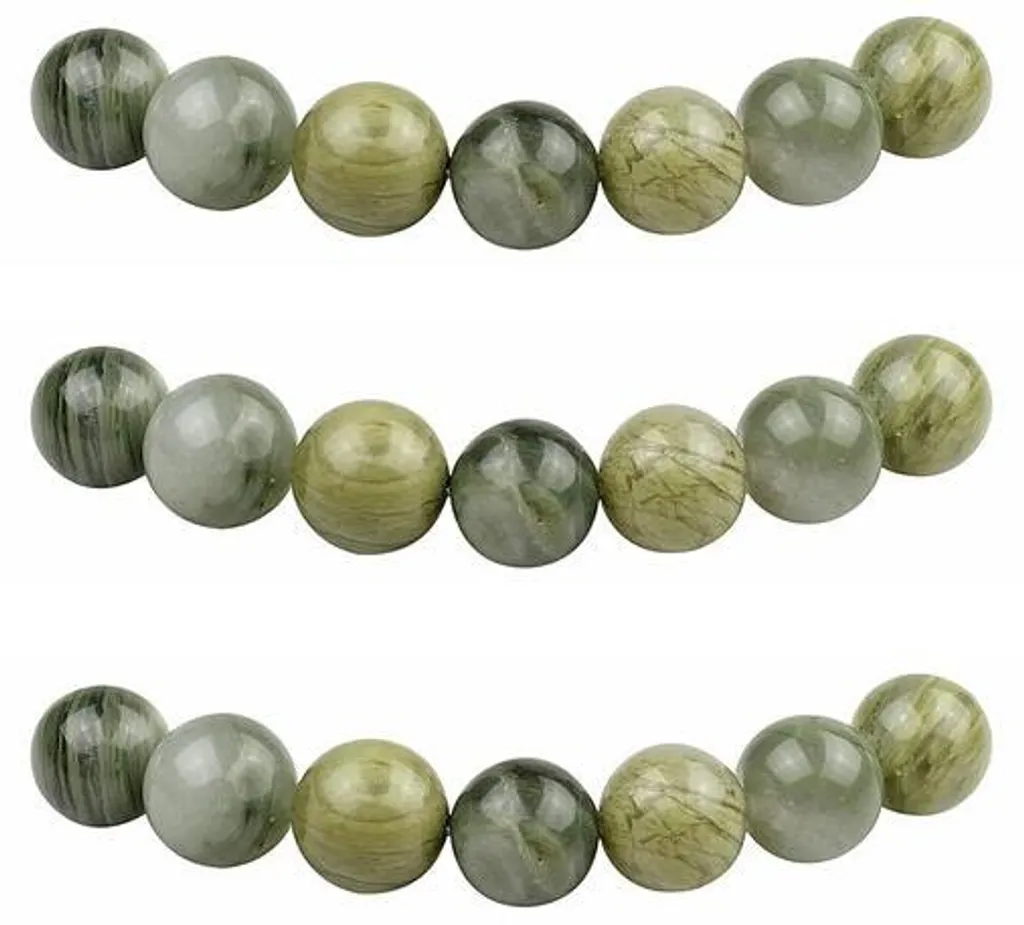 Perles de jade vert 6 mm : lot de 60 pierres naturelles pour colliers