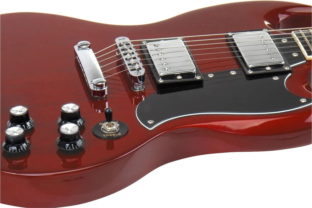 Guitare électrique double cutaway Rocktile Pro S-Red Heritage Cherry SG - 5