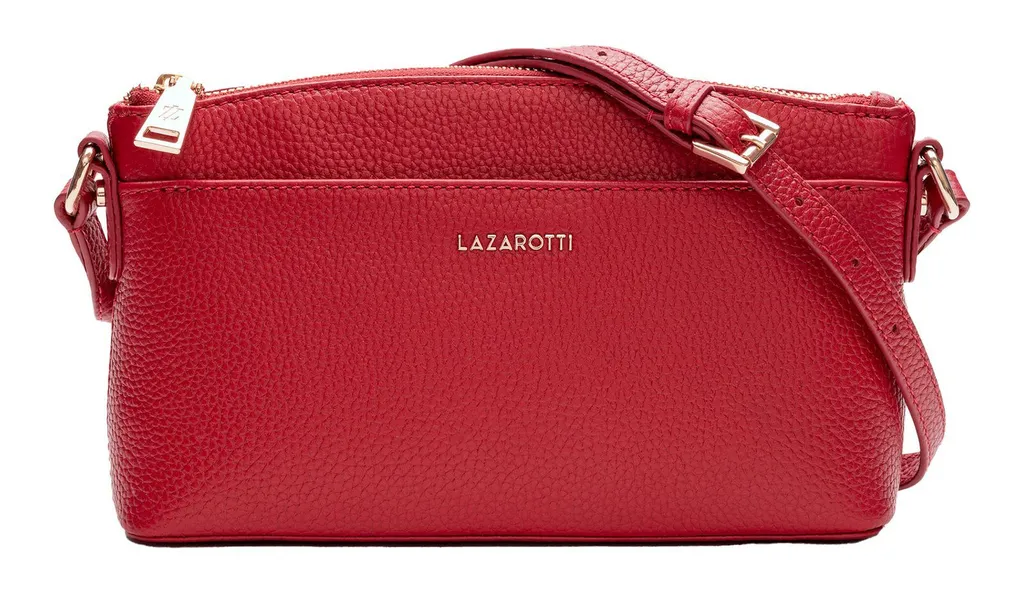 Lazarotti Pelle borsa a tracolla Bologna Leather Crossbody Bag Red rosso