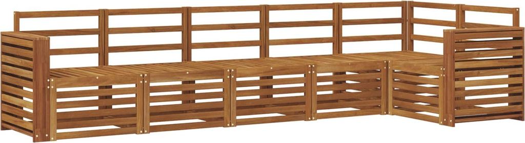 vidaXL Ecksofa Set 6 pcs Natur Massivholz Akazie