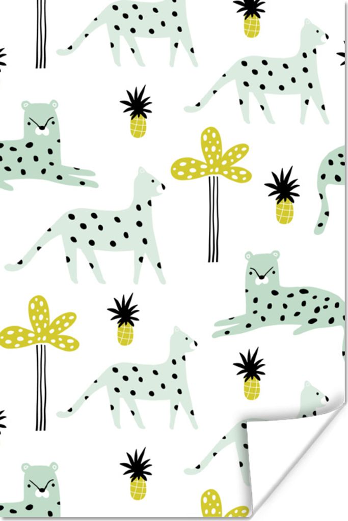 MuchoWow Poster Panther - Obst - Baum 60x90 cm - Wanddekoration