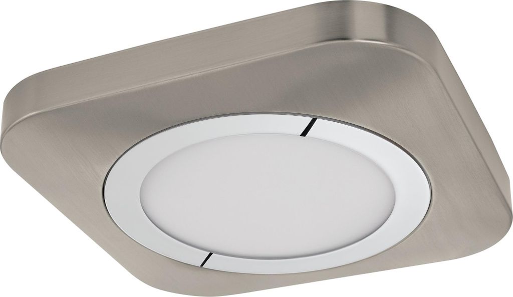 EGLO Deckenlampe Puyo, Deckenleuchte, Stahl in nickel-matt, chrom, Kunststoff in weiss warmweiß