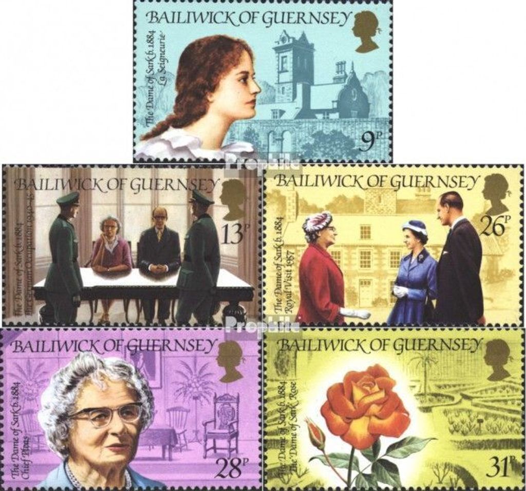 Briefmarken GB - Guernsey 1984 Mi 279-283 (kompl.Ausg.) postfrisch Hathaway