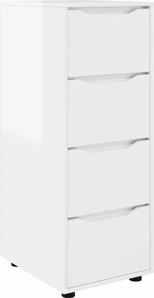 vidaXL Armadio di stoccaggio bianco lucido 40 x 48 x 105 cm