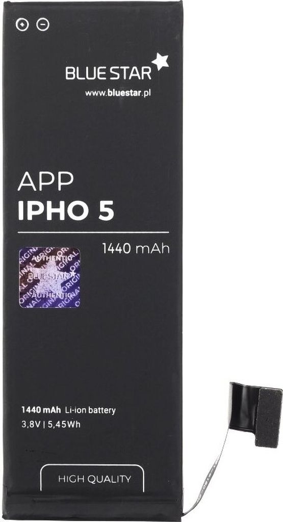 Bluestar Akku Ersatz kompatibel mit iPhone 5 1440 mAh Austausch Batterie Handy Accu APN 616-0613