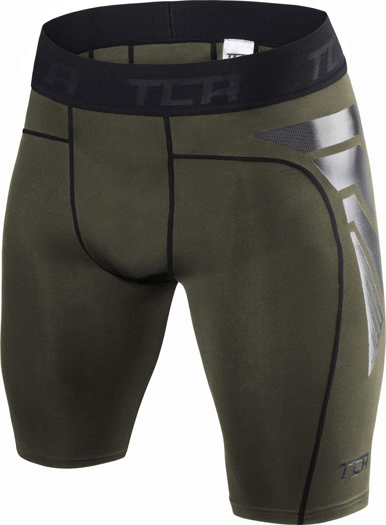 TCA Herren CarbonForce Pro Thermo Kompression Unterwäsche Shorts - Dunkelgrün, S