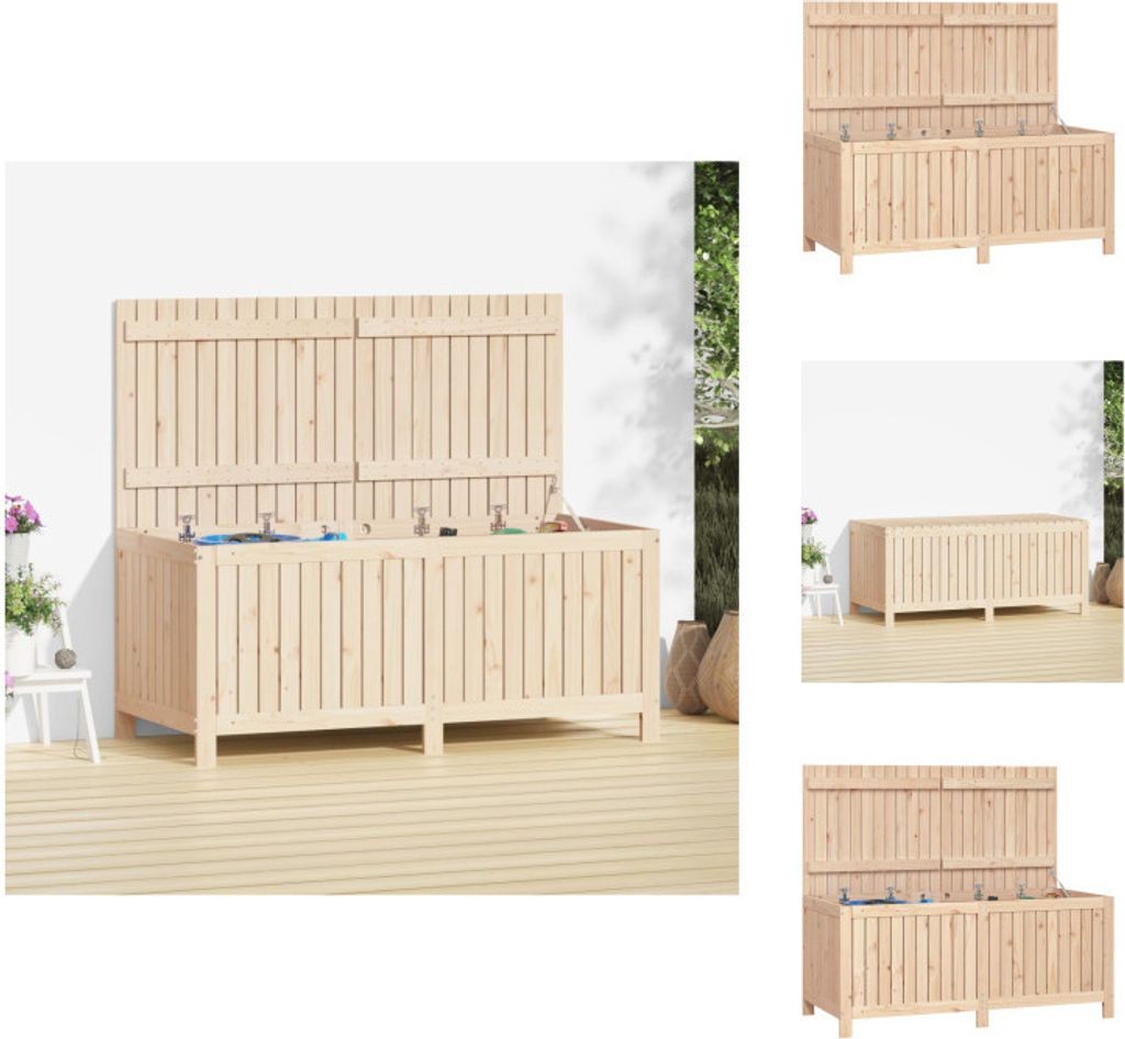 vidaXL Gartentruhe 147x68x64 cm Massivholz Kiefer - Gartenboxen