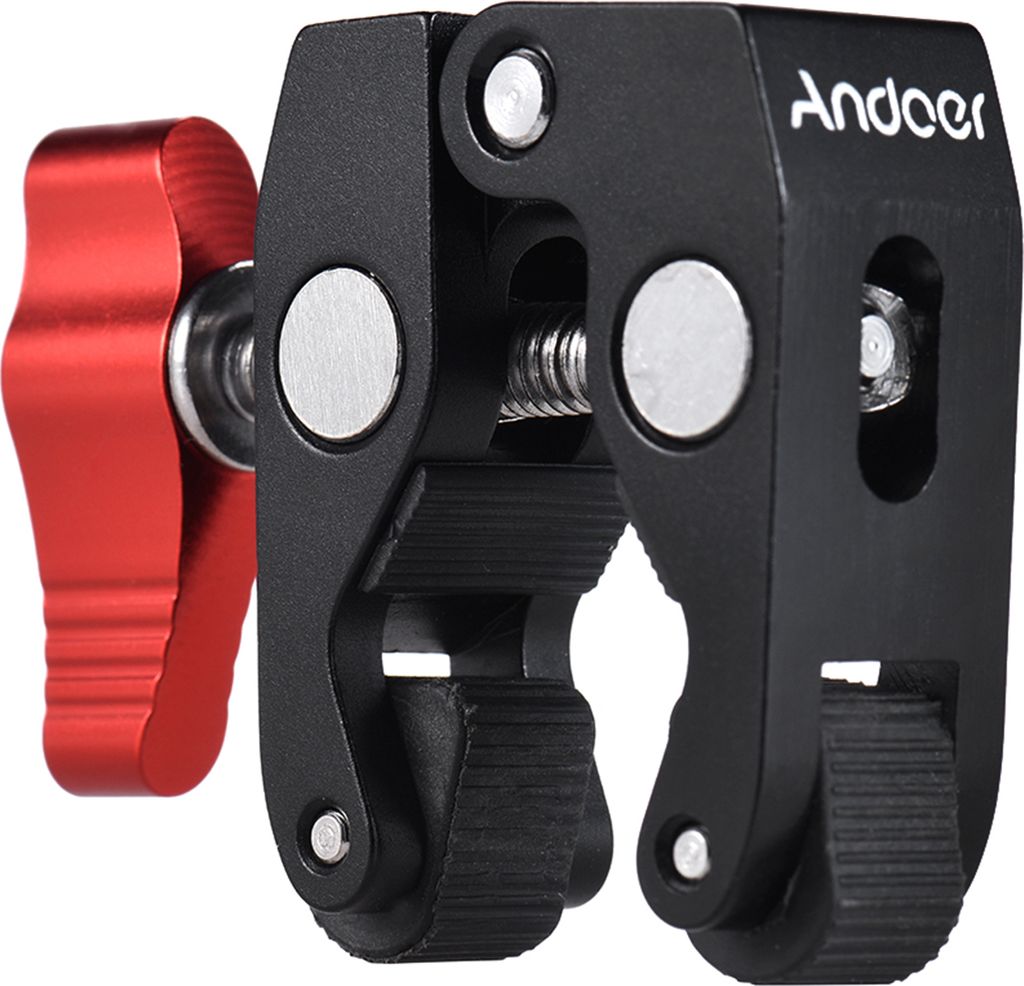 Andoer Crab Zangen Clip Super Clamp mit 1/4 "& 3/8" Schraubenloch fuer DSLR Rig LCD Monitor Studio Licht Kamera Magic Arm Foto Studio Zubehoer