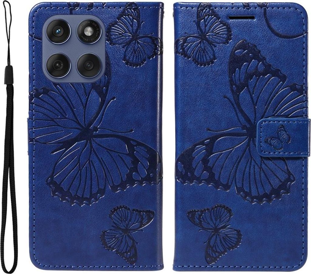 Motorola Edge 60 / 60 Fusion / 60 Pro Hülle - Coverup Schmetterlinge Klapphülle - Blau
