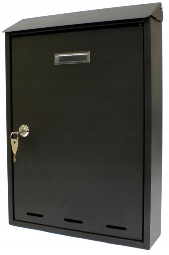 Boîte aux lettres Verotech 380x260x70 mm - Acier anti-corrosion noir mat