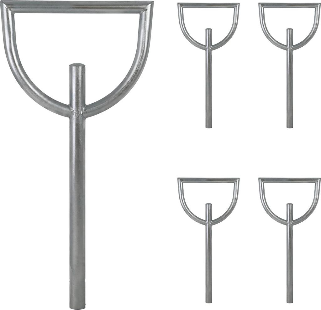 5x Fahrradanlehnbügel 115 x 56 cm Stahl feuerverzinkt Ø 60 mm zum Einbetonieren Fahrradständer grau Typ D