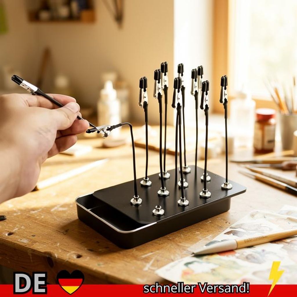 Modellbau Malerei Ständer Halter 12 Krokodilklemmen Magnetisch