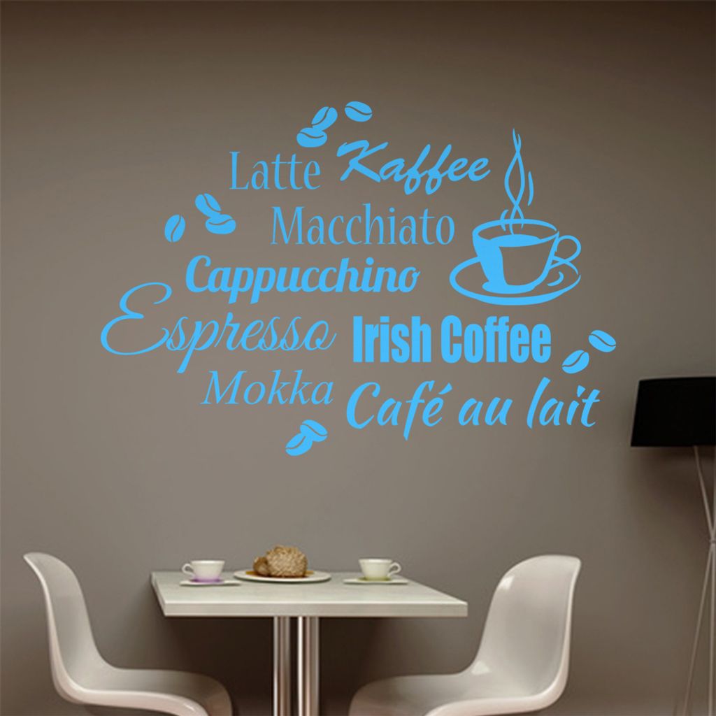 Wandtattoo Kaffee Nr. 3 Wandtattoo in 6 Größen - Wandaufkleber Wall Sticker - Dekoration, Küche, Wohnzimmer, Schlafzimmer, Badezimmer