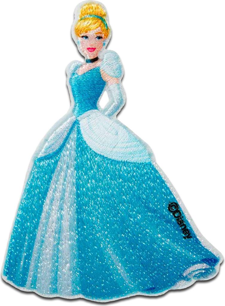 Disney Cinderella Aschenputtel Prinzessin - Aufnäher, Bügelbild, Aufbügler, Applikationen, Patches, Flicken, Größe: 8,3 x 6 cm