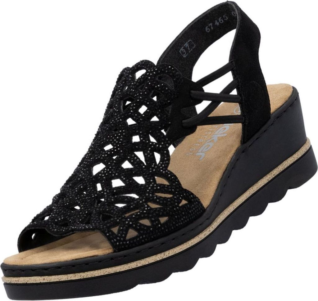 Rieker Damen Sandalette Schwarz Image du produit 
