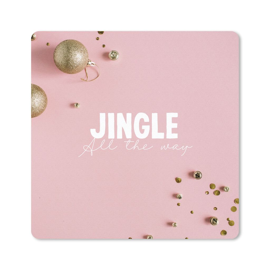 MuchoWow Mauspad Mousepad Winter - Christbaumkugeln - Gold 30x30 cm - Mousepads - Maus Mat - Pad - Mausunterlage - Gaming
