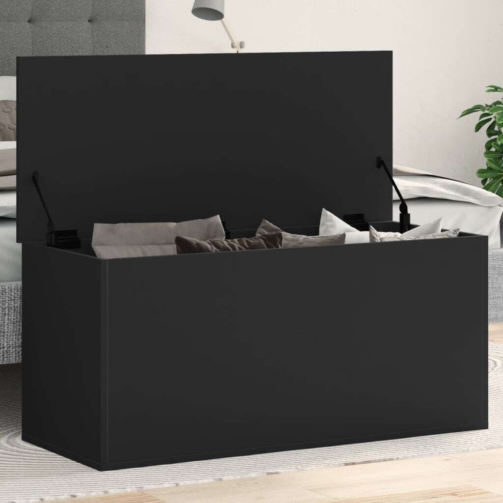 vidaXL Truhe Schwarz 100x42x46 cm Holzwerkstoff Produktbild 