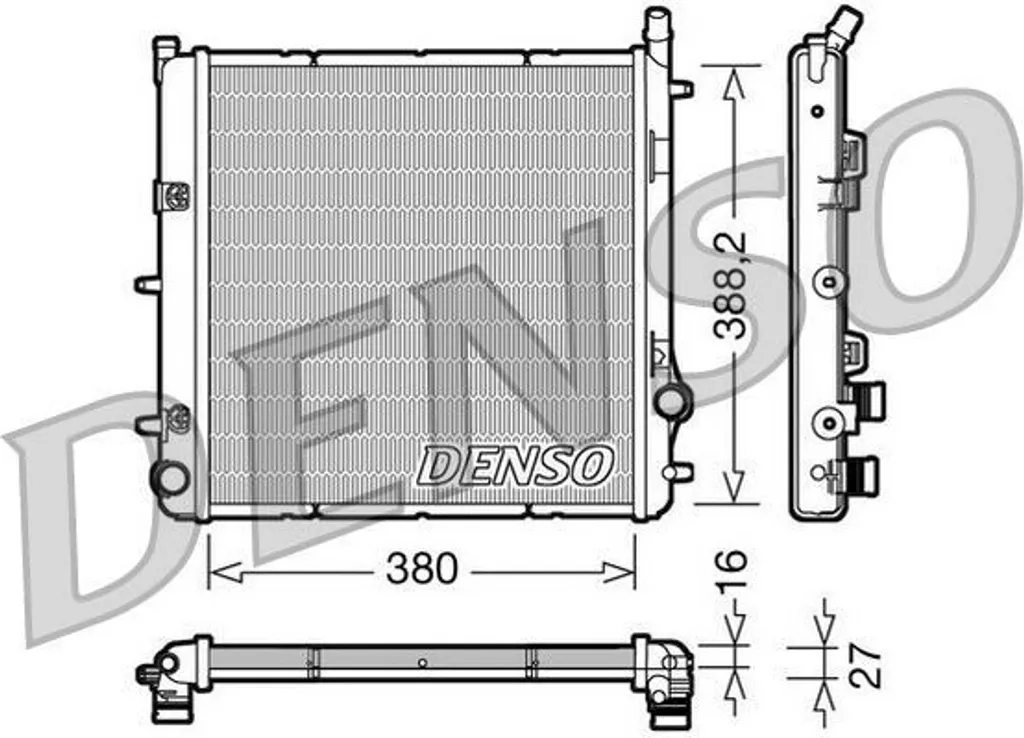 Radiateur en aluminium DENSO DRM21005 haute résistance pour C3 II