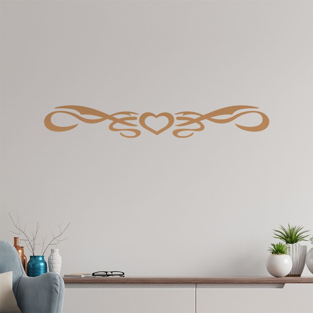 Tribal Herz Wandtattoo in 6 Größen - Wandaufkleber Wall Sticker - Dekoration, Küche, Wohnzimmer, Schlafzimmer, Badezimmer