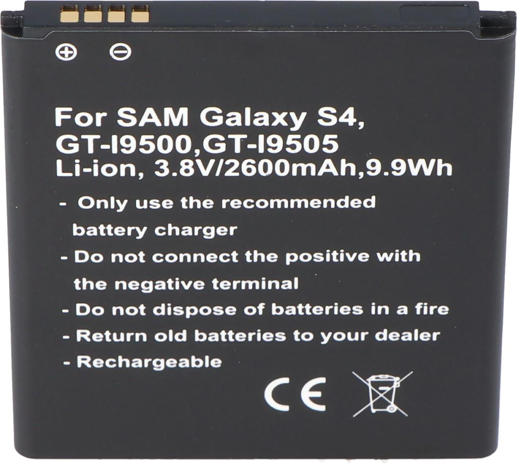 Nachbau Akku passend für Samsung Galaxy S4 Akku Galaxy S4 Active, Samsung Galaxy S4 LTE+, Samsung GT-I9295, Samsung GT-I9500, Samsung GT-I9505, Sa...
