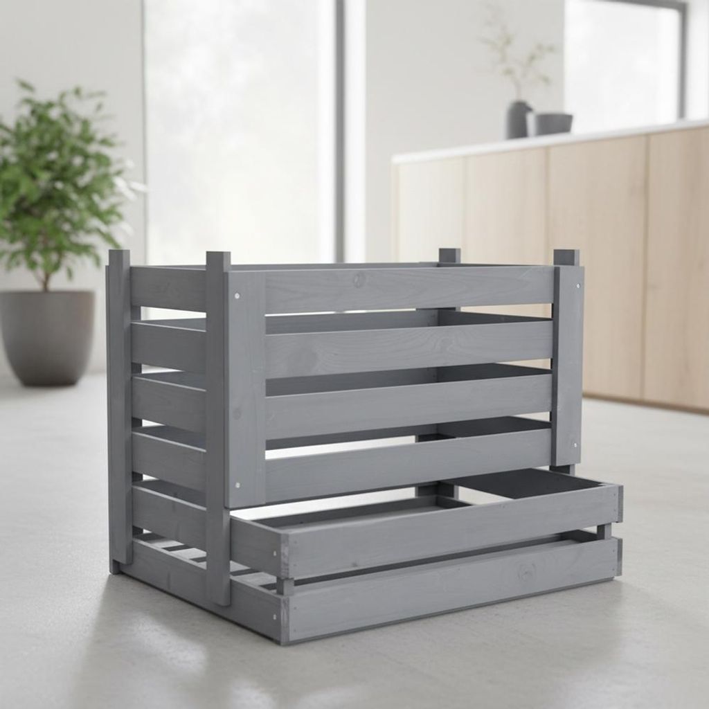 Mucola Universalkiste Grau Kartoffelkiste Aufbewahrungskiste Vorratskiste Obst Kartoffeln