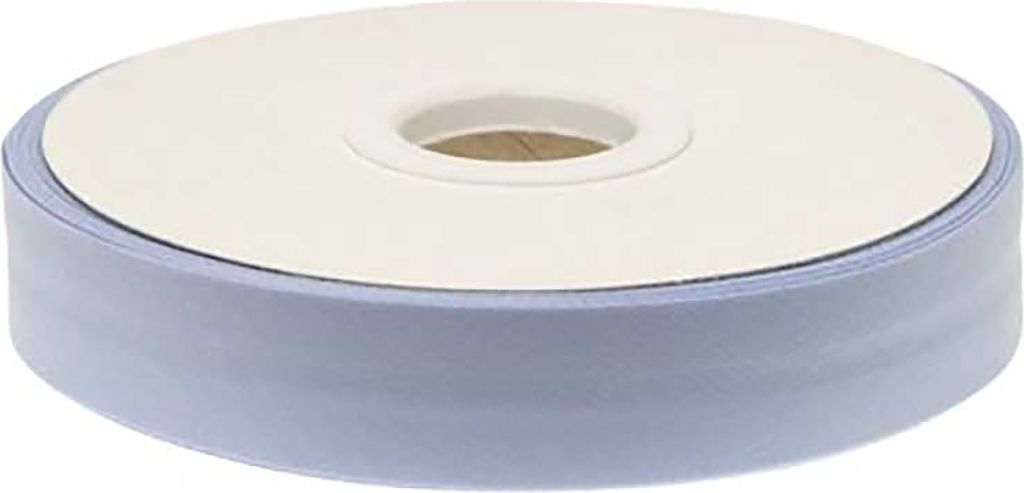 20m Schrägband PolyBaumwolle unifarben 20mm breit gefalzt Einfassband Farbwahl, Farbe:pastellblau