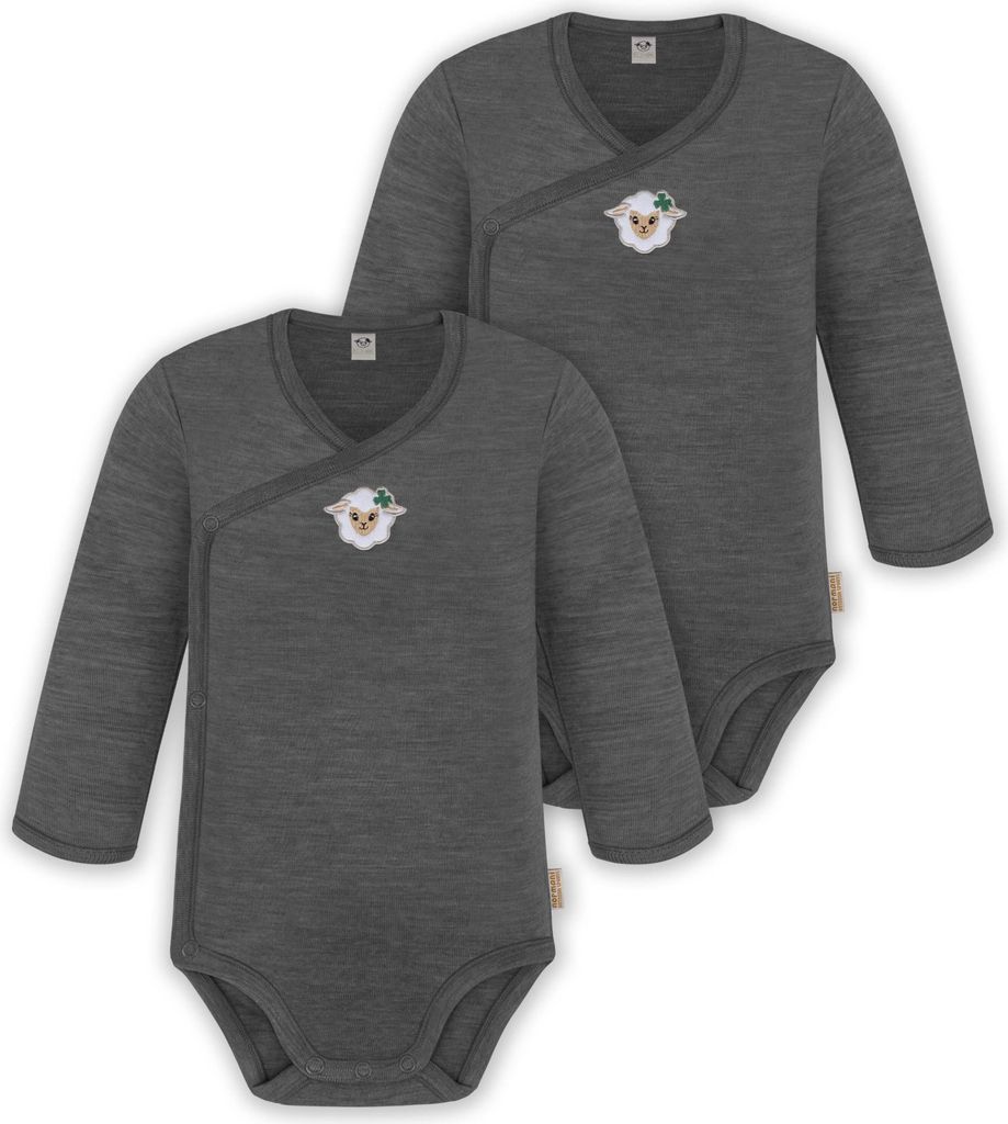 normani 2er Pack Doppelpack Baby-Body Merino Wickelbody