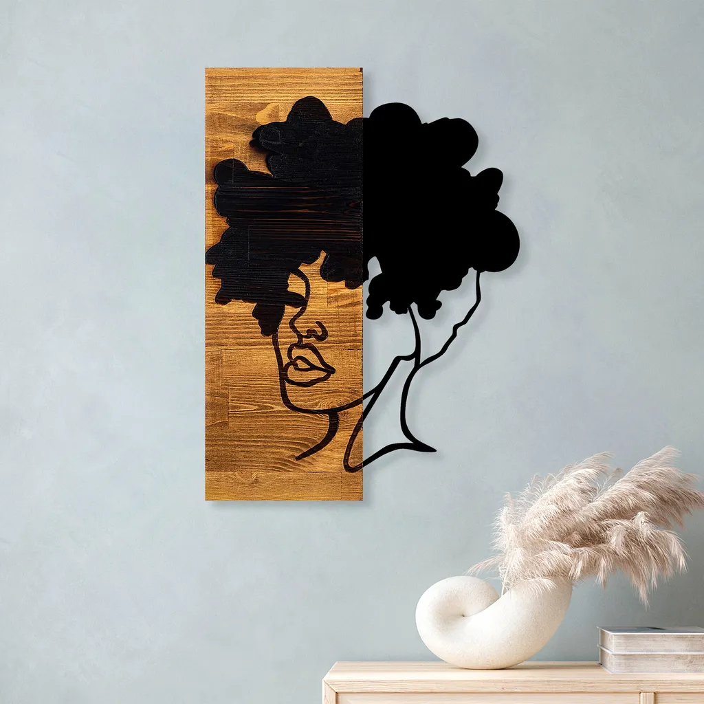 Wallity Africano SKL2210 Nero: Pannello Legno Metallo 35x50cm Shop