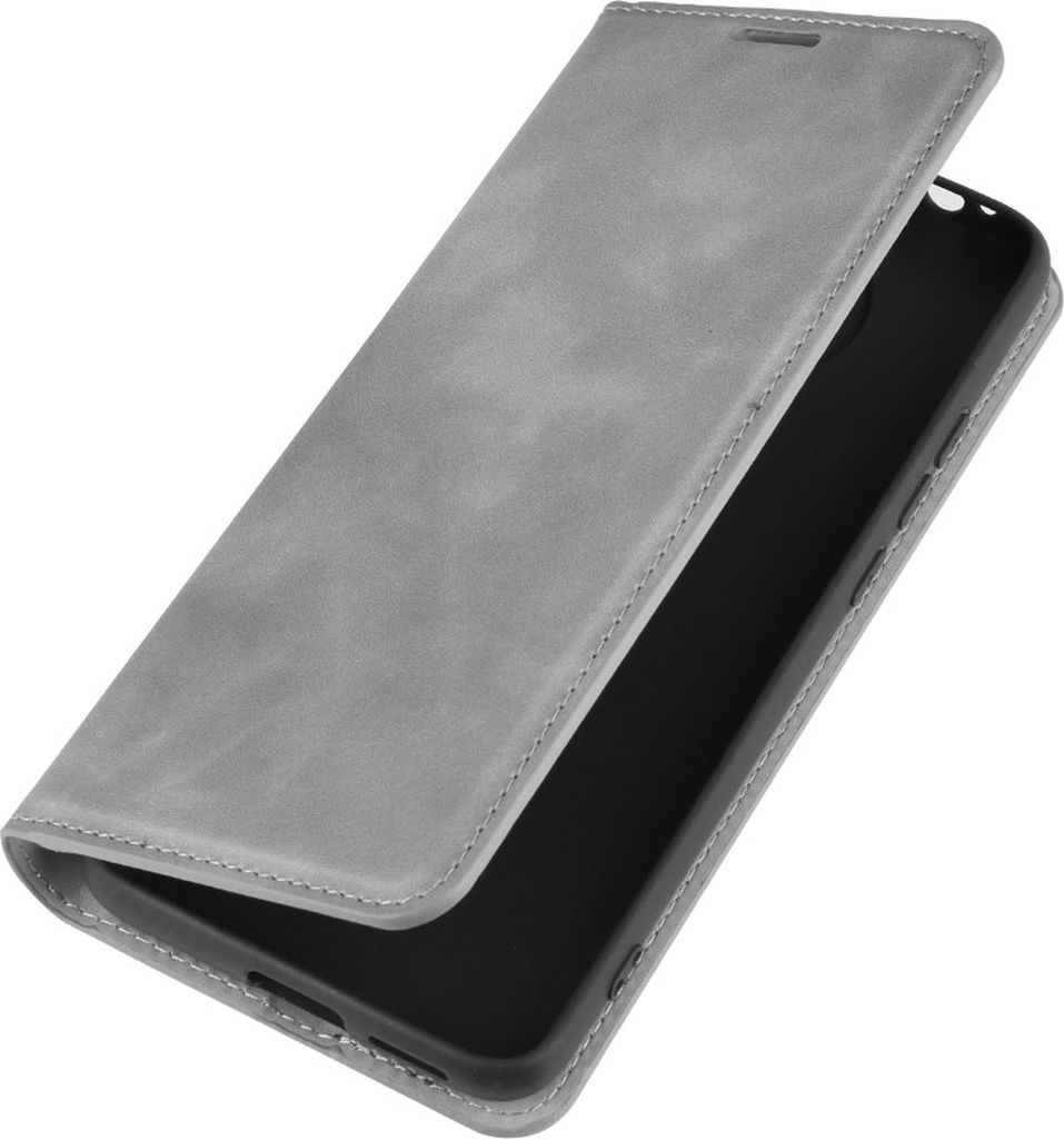 Mobigear Retro Slim POCO F2 Pro Hülle Klapphülle Geldbörse - Grau