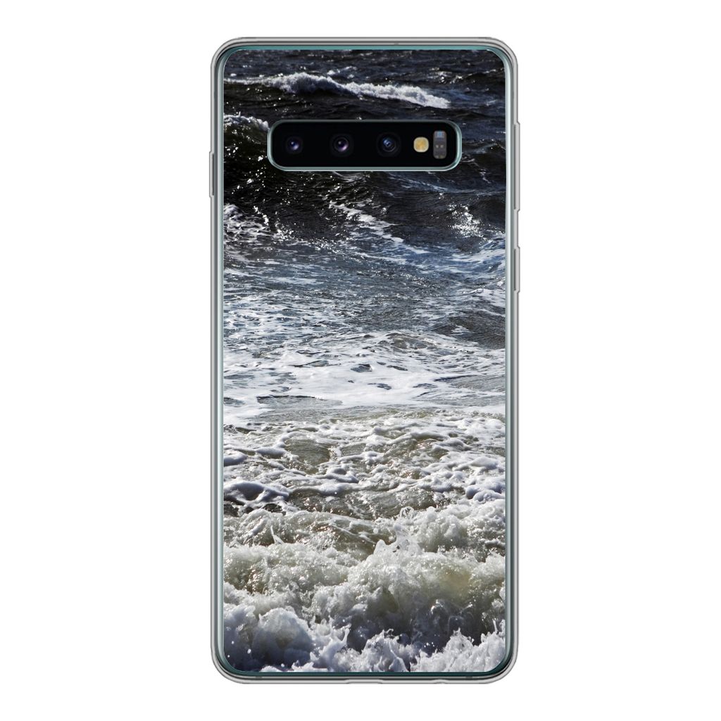 MuchoWow Handyhülle Schutzhülle Hülle für Samsung Galaxy S10 Nordsee - Wasser - Wellen Silikon Softcase Handy Hülle - Handytasche