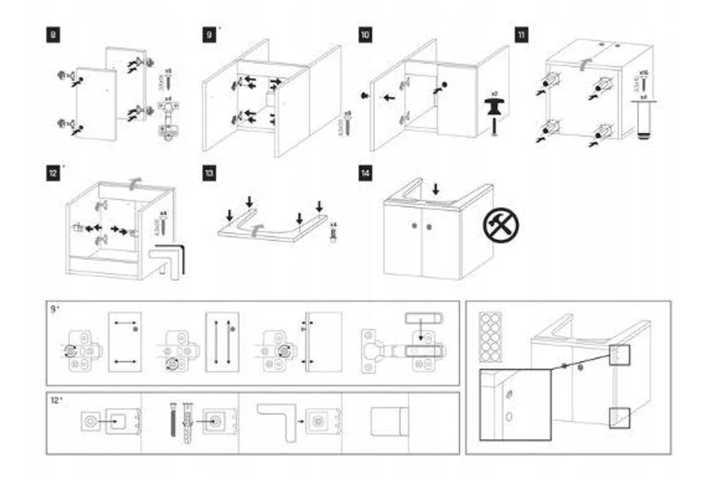 Armoire de garage multifonction avec évier intégré et mitigeur flexible - 12