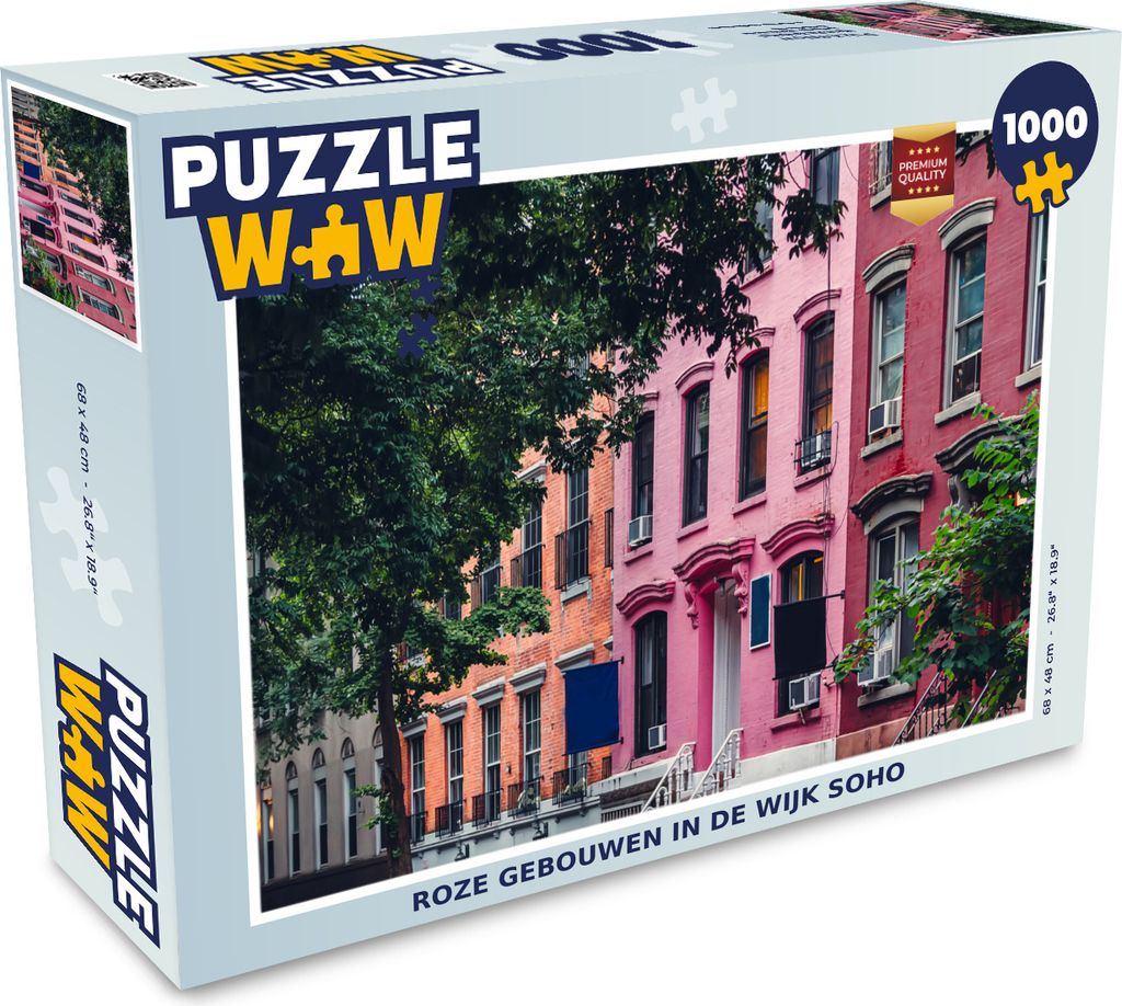 MuchoWow Puzzle 1000 Teile Rosa Gebäude im Stadtteil SoHo - Erwachsene - Rätsel