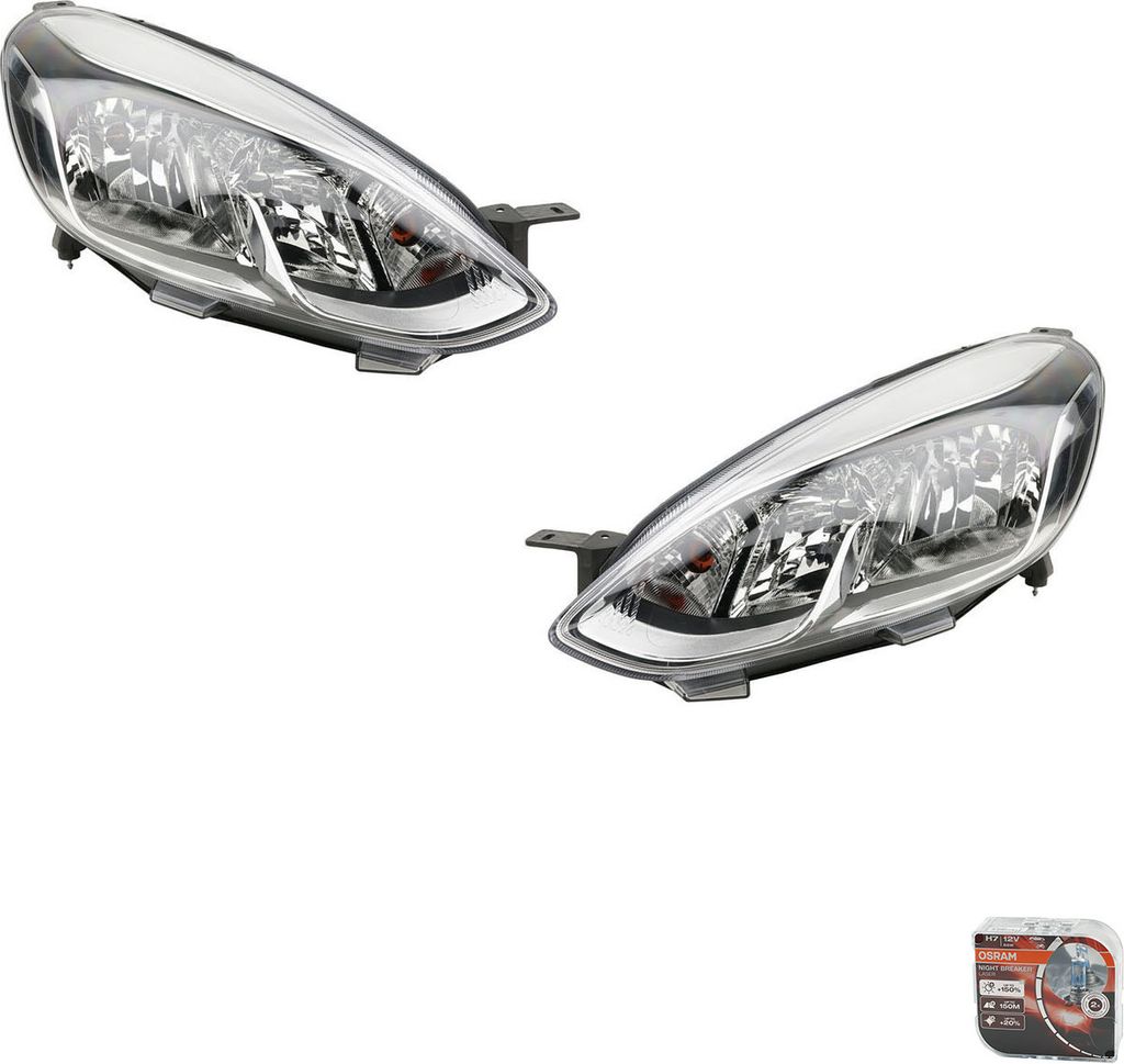 Johns, Scheinwerfer + Osram Night Breaker Laser passend für Ford Fiesta 17 17- H15 L R 2118582 H1BB13W030AD 2118578 H1BB13W029AD