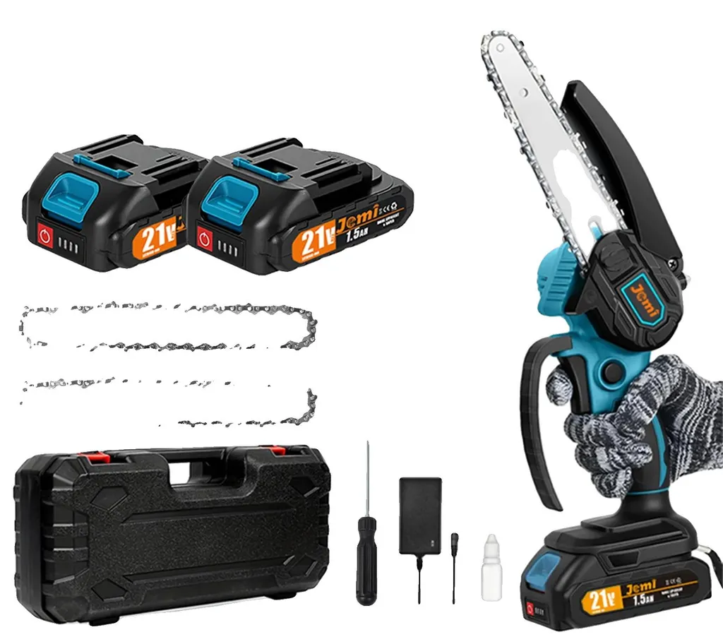 Tronçonneuse sans fil légère pour couper sans effort avec 2 batteries 21V