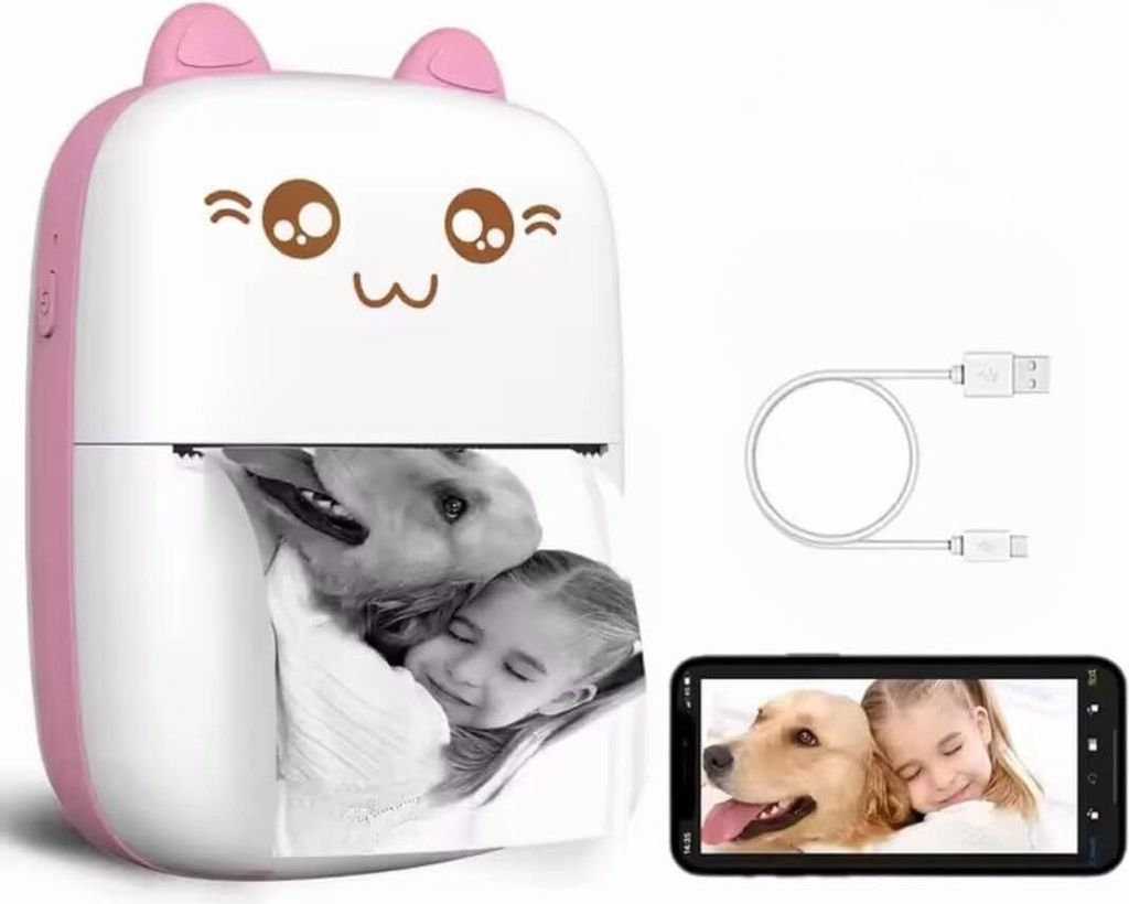 Tragbarer Sticker Bluetooth-Drucker für Notizen, Fotos und Etiketten Mini-Drucker Kabelloser Inklusivdrucker mit App für iOS & Android ideal für...