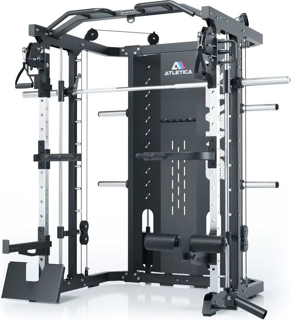 ATLETICA SWAT Multipresse | Performance Version | All-in-one-Kraftstation | Power Rack, Smith Machine & Dualer Kabelzug mit 2 x 75 kg Gewichtsblock