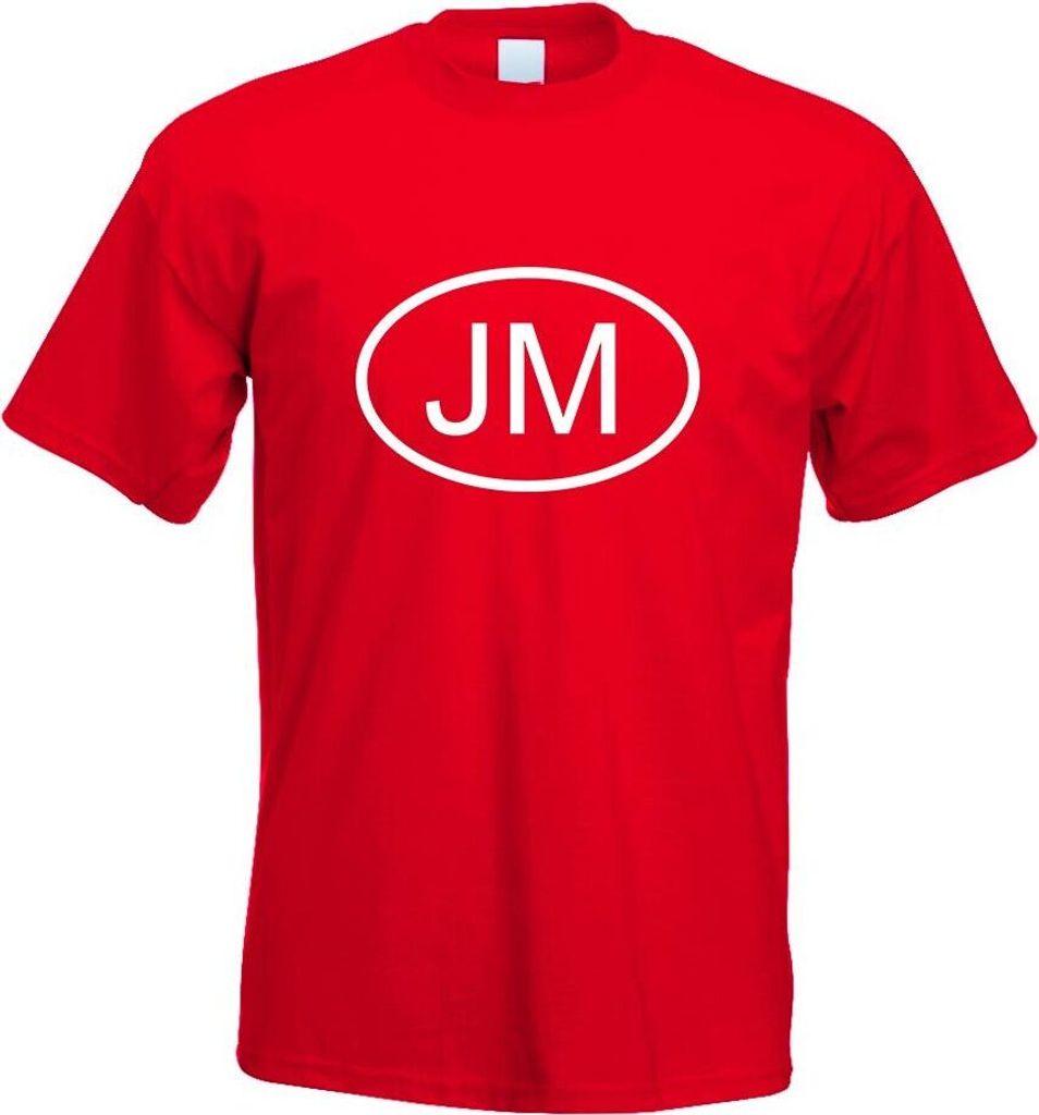 Kiwistar - T-Shirt - rot - Jamaika JM Motiv Bedruckt Funshirt Design Print - mit Motiv Bedruckt - Funshirt Design - Sport - Freizeit - Herren - L